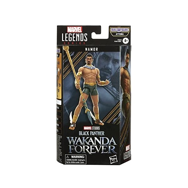 Marvel Hasbro F3673 Legends Series Black Panther Wakanda Forever, Figurine Namor MCU de 15 cm avec 3 Accessoires et 1 pièce B