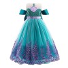 IWEMEK Filles Petite Sirène Ariel Costume Conte De Poisson Princesse Robe de fête Enfants Contes de Fées Cosplay Halloween Ca