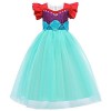 IWEMEK Filles Petite Sirène Ariel Costume Conte De Poisson Princesse Robe de fête Enfants Contes de Fées Cosplay Halloween Ca