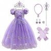 Odizli Cendrillon Costume Enfant Fille Cendrillon Princesse Robe Papillon Tulle Longue Robe de Bal Halloween Noël Carnaval Pa