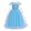 FYMNSI Costume ELSA Reine des Neiges Robe de princesse avec accessoires Cape de Noël Halloween Déguisement Carnaval Cosplay p