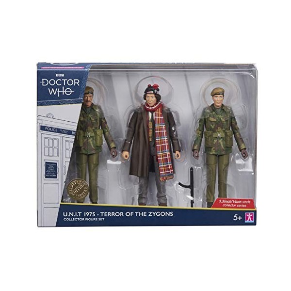 DOCTOR WHO U.N.I.T 1975 Terror of The Zygons Collector Figure Set, 07246RPD