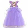 Robe de Princesse Sofia Fille Costume de Raiponce Enfant Carnaval Déguisements Halloween Cosplay Noël Robe de Bal Soirée Céré