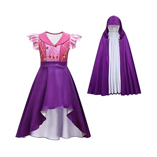 OBEEII Filles Winifred Sarah Sanderson Cosplay Costume Deguisement de Halloween Sanderson Sisters Deguisement Costume avec Ma