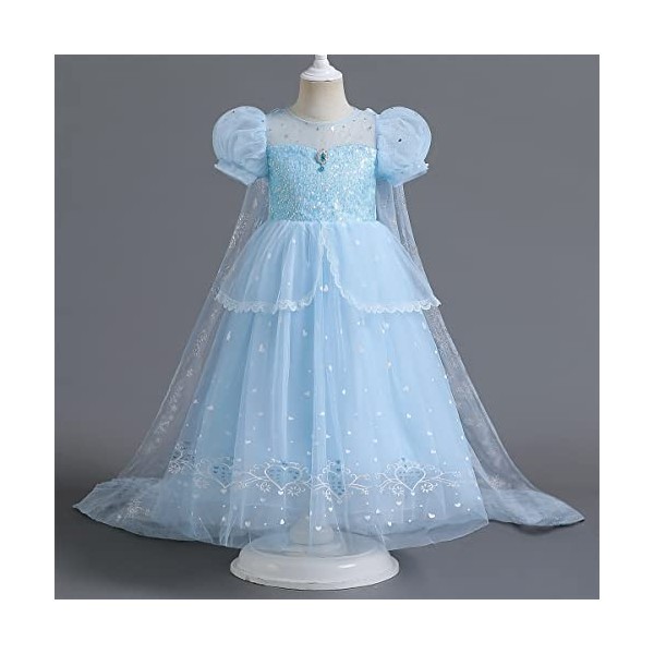 Odizli Anna et Elsa Robe pour enfant fille Reine des neiges Princesse Costume Halloween Noël Carnaval Anniversaire Fête Cospl