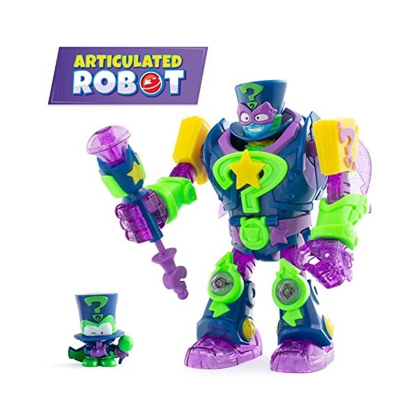 SUPERTHINGS Enigma Superbot – Articulated Hero Robot with Combat Accessories, 1 Exclusive Kazoom Kid and 1 Exclusive SuperThi