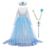 IMEKIS Filles Princesse Congelé 2 Elsa Costume Reine des Glaces Halloween Habillage Fantaisie Carnaval de Noël Déguisement Co