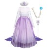 IMEKIS Filles Princesse Congelé 2 Elsa Costume Reine des Glaces Halloween Habillage Fantaisie Carnaval de Noël Déguisement Co