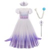 IMEKIS Filles Princesse Congelé 2 Elsa Costume Reine des Glaces Halloween Habillage Fantaisie Carnaval de Noël Déguisement Co