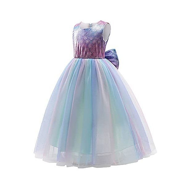 OBEEII Déguisement Cendrillon Enfant Fille Robe de Princesse Cinderella Costume Cosplay Conte de Fée Robe de Soirée Halloween