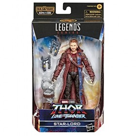 Marvel Hasbro Legends Thor: Love and Thunder, Figurine de Collection Star-Lord de 15 cm, 2 Accessoires, 1 pièce Build-a-Figur