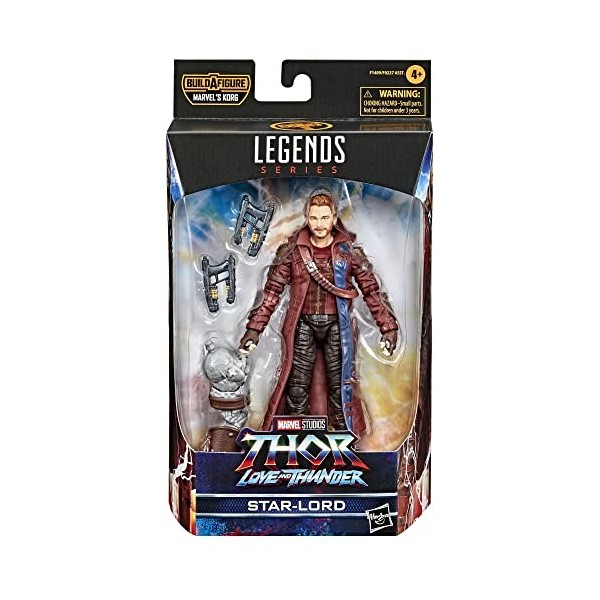 Marvel Hasbro Legends Thor: Love and Thunder, Figurine de Collection Star-Lord de 15 cm, 2 Accessoires, 1 pièce Build-a-Figur