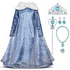 IWEMEK Déguisement Elsa de La Reine des Neiges pour fille,Costume de princesse Anna,Costume de Reine des Neiges,Cosplay,Hallo