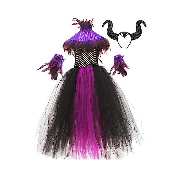 IBTOM CASTLE Robe Fille Déguisement Costume Reine Gothique Du Diable Conte de Fées DHalloween Carnaval pour Vampires Tutu Tu