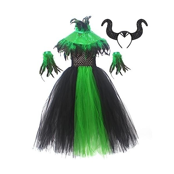 IBTOM CASTLE Robe Fille Déguisement Costume Reine Gothique Du Diable Conte de Fées DHalloween Carnaval pour Vampires Tutu Tu