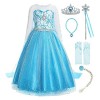 ReliBeauty Fille Robe de princesse avec paillettes manches longues costume d’Halloween/Noël déguisement pour enfants dress up