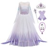 New front Déguisement Princesse Elsa Fille Robe de Princesse Reines des Neiges 2 Manches Longues Costume et Accessoires Noël 