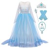 New front Déguisement Princesse Elsa Fille Robe de Princesse Reines des Neiges 2 Manches Longues Costume et Accessoires Noël 