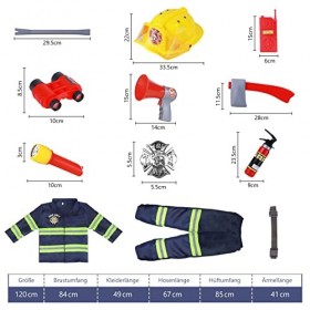 QianShouYan Costume de pompier lavable pour enfant, accessoire de jouet de pompier, extincteur, casque de pompier, jeu de rôl