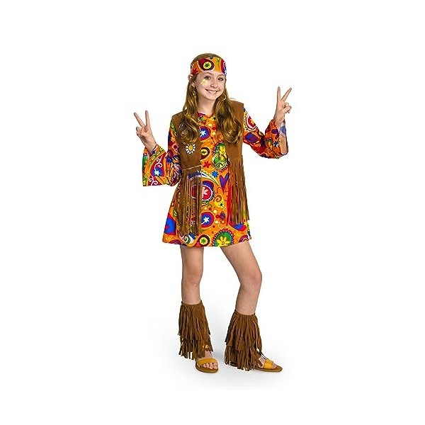 Spooktacular Creations Costume de hippie pour fille, tenue de hippie avec accessoires des années 60-70 pour les enfants, dégu