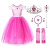 JerrisApparel Fille Princesse Aurora Costume Élégant Tulle Fête Robe 5 Ans, Cheville avec Accessoires 