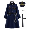 ReliBeauty Déguisement Policière Costume Fille Robe avec Accessoires 10-11 ans 140