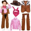 Tacobear Déguisement Cowboy Enfant Costume Cowgirl Accessoires Cowboy Chapeau Vest Bandana Cowboy Jouet pour Carnival Hallowe