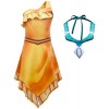 Foanja Pocahontas Déguisement Fille Princesse Pocahontas Indien Robe et Accessoires Colliers Set pour Enfant Dress Up Hallowe