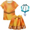 Foanja Pocahontas Déguisement Fille Princesse Pocahontas Indien Robe et Accessoires Colliers Set pour Enfant Dress Up Hallowe