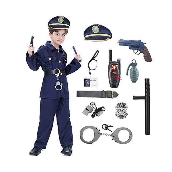 Costume de police pour garçons Halloween Costume d'officier de police pour  enfants