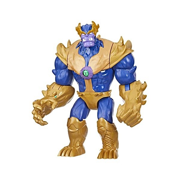 Marvel Avengers Mech Strike Monster Hunters, Figurine Deluxe Thanos Coup de Poing du Monstre de 22,5 cm, dès 4 Ans