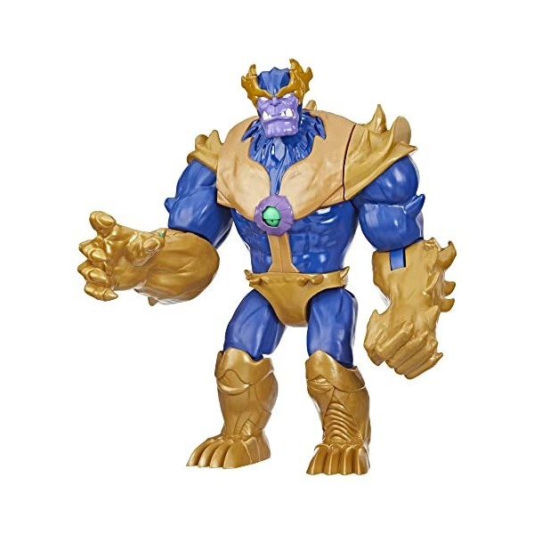 Marvel Avengers Mech Strike Monster Hunters, Figurine Deluxe Thanos Coup de Poing du Monstre de 22,5 cm, dès 4 Ans