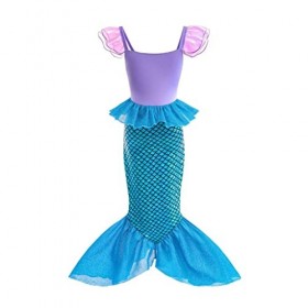 Lito Angels Deguisement Robe Petite Sirene Princesse Ariel Costume avec Accessoires pour Enfant Fille Taille 2-3 ans, Violet 