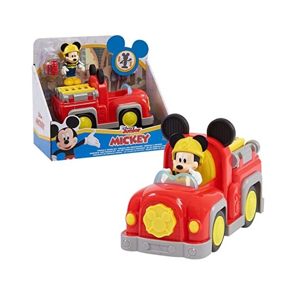 MICKEY&MINNIE, Véhicule avec 1 Figurine 7,5 cm et 1 Accessoire, Modèle Course, Jouet pour Enfants dès 3 Ans, MCC062