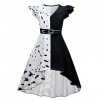 OBEEII 101 Dalmatiens Cruella De Vil Déguisement Enfant Fille Robe Manteau pour Halloween Cosplay Fête danniversaire Dress u