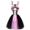 OBEEII Déguisement Maléfique Fille Halloween Carnaval Tutu Robe ave Bandeau +Ailes Sleeping Beauty Halloween Noël Costume pou