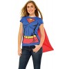Rubies Ensemble t-shirt officiel DC Comic Supergirl pour femme - T-shirt et cape attachée, taille XL