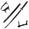 Lnder Épée Danime Cosplay en Bois-75cm/100cm, Jouet en Katana Demon Slayer, Accessoire dhalloween avec Ceinture Noire/Suppo