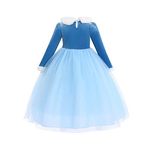 OBEEII Déguisements Princesse Elsa Robe Filles Reine des Neige 2 Costume et Accessoires Anniversaire Noël Halloween Carnaval 