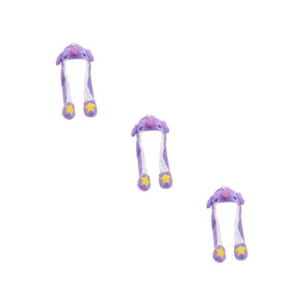 Toyvian Accessoire De Déguisement 3Pcs Chapeau En Peluche Licorne Chapeau De Licorne Jouet DOreille Violet Jouets-pour-adult