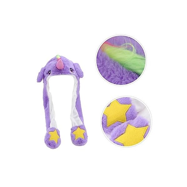 Toyvian Accessoire De Déguisement 3Pcs Chapeau En Peluche Licorne Chapeau De Licorne Jouet DOreille Violet Jouets-pour-adult