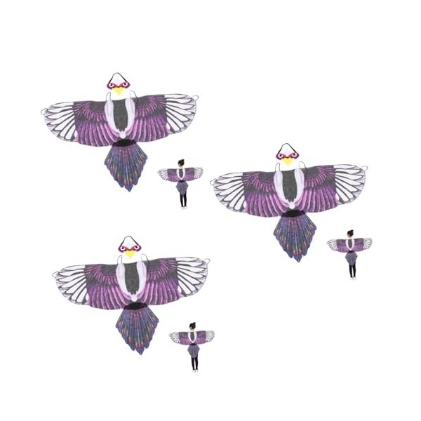 ABOOFAN 2 Ensembles De Bandeaux Pour Garçons Masques De Perroquet Cape De Hibou Costume DOiseau Ailes De Perroquet Accessoir
