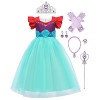 Enfant Filles Sirène Robe Princesse Ariel Déguisement Carnaval Cosplay avec Accessoires Costume de Contes de Fées pour Hallow