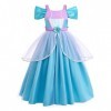 Odizli Costume de sirène pour fille et enfant princesse en tulle Halloween Noël carnaval anniversaire cosplay, Bleu 01+access