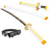 OPFWBH Anime Cosplay Épées Démon Slayer Lame Katana en Bois avec Fourreau Épée en Bois Arme Accessoire pour Adultes Enfants C