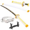 OPFWBH Anime Cosplay Épées Démon Slayer Lame Katana en Bois avec Fourreau Épée en Bois Arme Accessoire pour Adultes Enfants C