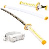 OPFWBH Anime Cosplay Épées Démon Slayer Lame Katana en Bois avec Fourreau Épée en Bois Arme Accessoire pour Adultes Enfants C