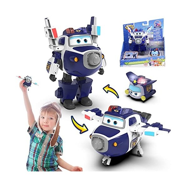 Super Wings EU750425 Transforming Supercharged Paul & Mini Super Pet Paul Toys for 3+ Year Old Boy Girl, Blue, One Size