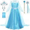 LiUiMiY Deguisement Robe Princesse, Costume Enfant Fille d’halloween Carnaval Cosplay Anniversaire Fête avec Gants Baguette m