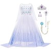 LiUiMiY Robe de Princesse Elsa Fille Déguisement Reine des Neiges Carnaval Costume Ansversaire Cosplay Noël Halloween Fête av